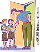 A woman donating to a charity