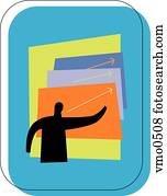 Businessman looking at sales history