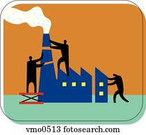 drei leute, stellen zusammen, a, werke