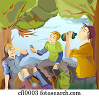 A group of men resting in a park A group of men resting in a park