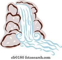 An illustration of a waterfall