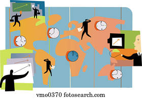 International business time zones across the globe