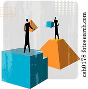 due persone, lavoro, come, uno, squadra, a, completo, loro, compiti