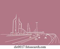 An illustration of a freeway