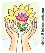 שתי מעביר, להחזיק, פרח של לוטוס, , ל, ה, שמש