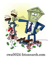 A bank bully trying to get all the money from other people