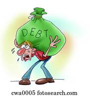 A man with a load of debt on his back