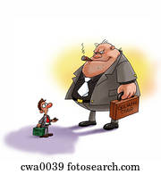 A pictorial representation of a business world David and Goliath