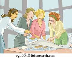 un, grupo de las personas, en, un, reunión negocio