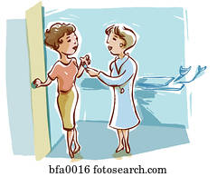 Doctor handing a pap test tube to a patient