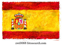 The Spanish flag in the shape of Spain Stock Illustration | 656014