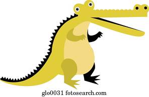 desenho, de, um, jacaré