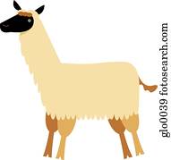 desenho, de, um, lhama