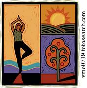 Illustration of a woman doing yoga