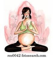 A pregnant woman meditating A pregnant woman meditating