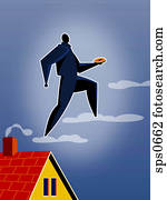 A man holding a compass