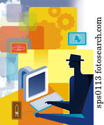 A man working on his computer