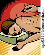 Acupuncture carried out on a woman Acupuncture carried out on a woman