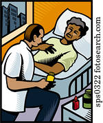 A doctor talking to a patient