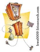 um, ilustração, aproximadamente, banco internet