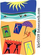 People sun tanning and playing on the beach People sun tanning and playing on the beach