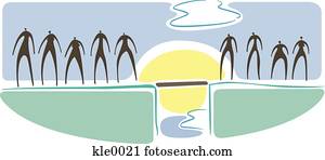 A bridge joining people on two different lands