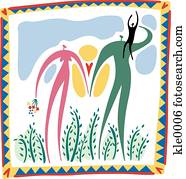 A family enjoying the outdoors A family enjoying the outdoors