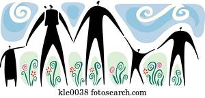 A family holding hands A family holding hands