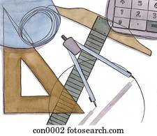 Still life of an architects tools