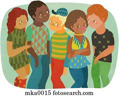 A group of young multi-racial men and women A group of young multi-racial men and women