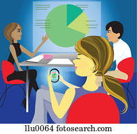 um, mulher, postando, para, um, blog, usando, um, assistente digital pessoal, durante, um, reunião negócio