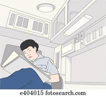 EMT filling out report in ambulance EMT filling out report in ambulance