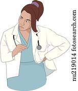 African american female nurse listening. African american female nurse listening.