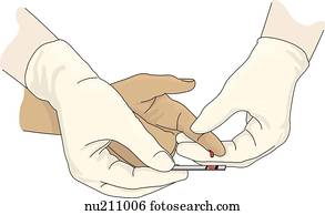 gloved, mãos, de, profissional cuidado saúde, ter, paciente, dedo, sobre, teste, faixa, para, lugar, gota, de, sangue, cima, alvo, area.
