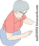 Smiling nurse, leaning over, extending a comforting hand.