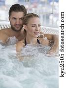 Couple in a hot tub