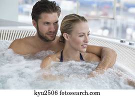 Couple in a hot tub