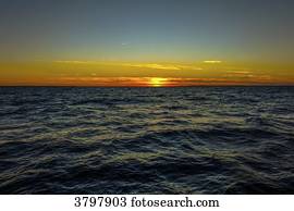 France, Brittany, Finistere, sunrise on the Atlantic ocean