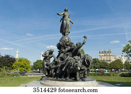 France. Paris 11th district. Place of the Nation. The statue  The triumph of the Republic  by Jules Dalou ( 1899 )