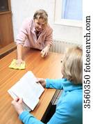 frança, sênior, e, empregado, em, residência