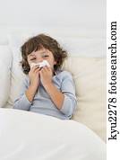 menino, sofrimento, de, gelado