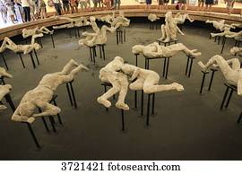 moldado, gesso, corporal, de, a, habitantes, morrido, em, pompeii, campania, itália