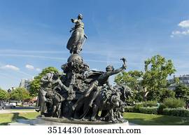 France. Paris 11th district. Place of the Nation. The statue  The triumph of the Republic  by Jules Dalou ( 1899 )