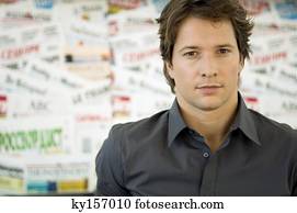 retrato, de, um, homem adulto meio