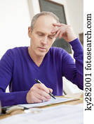 homem, enchimento, seu, forma imposto