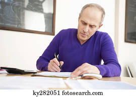 homem, enchimento, seu, forma imposto