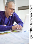 Man working on a laptop