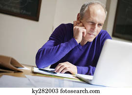 Man working on a laptop