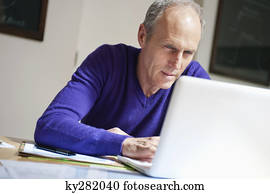 Man working on a laptop