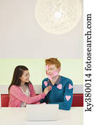 Business couple in an office